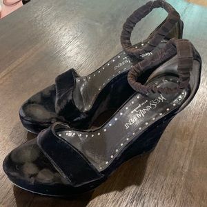 YSL Velvet Wedge Shoe Chocolate